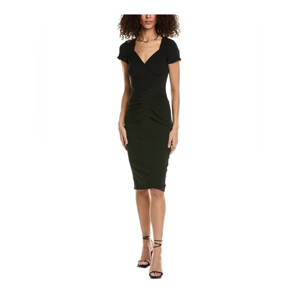 ba&sh Black Shirred Midi Dress